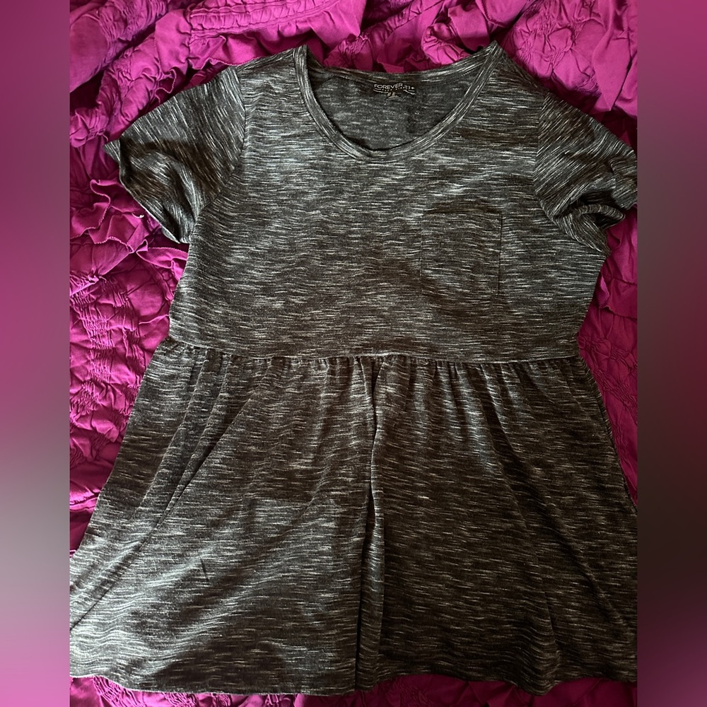 Forever 21+ dark grey t-shirt dress 3x